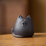 Чайний вихованець ручної роботи із ісинської глини: Та Сює Сюнь Мей - Чорний Котик, що приносить Удачу, Китай id_11823 фото