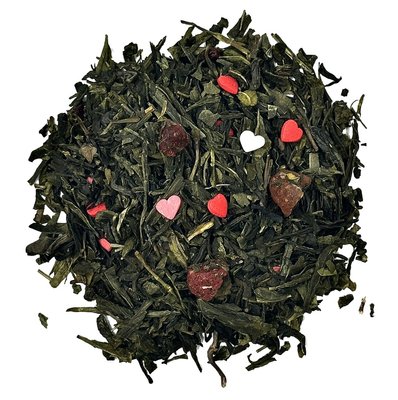 Натуральний чай Полуничний Твіст: Зелений чай сенча з полуницею та порічкю 50г id_9664 фото