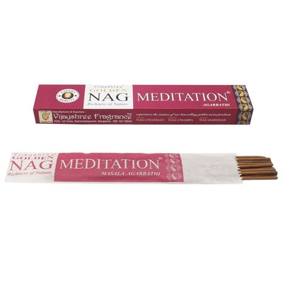 Ладан для медитації натуральний Golden Nag Meditation Agarbathi - заспокоює розум і прояснює сенс 15г. Індія id_9727 фото