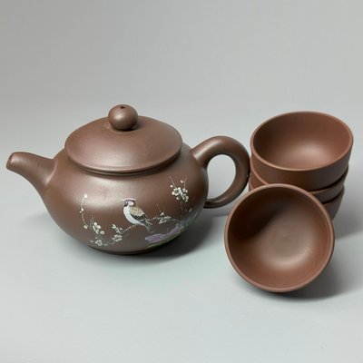 Автентичний ісинський чайник Омелюх на гілці сакури 180мл та 4 піали 35мл, Китай id_8854 фото
