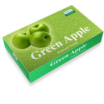 Ароматичні конуси Green Apple - Incense Cones Darshan яблуно-фруктовий освіжаючий аромат 10шт. Індія id_9743 фото