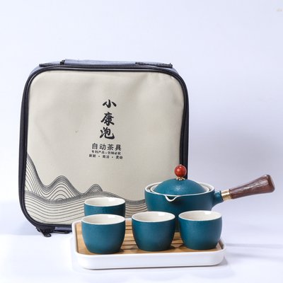 Набір посуду для чайної церемоніі дорожній Малахітовий Дракон на 4 персони з чабанью, Китай id_9606 фото