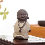 Чайная фигурка из иссинской глины Радостный Маленький Кремовый Будда, Китай id_11272 фото