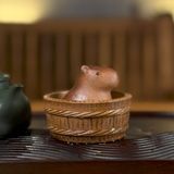 Фигурка Чайного Воспитанника исинская глина ручной работы: Капибара и Офуро, Китай id_11427 фото