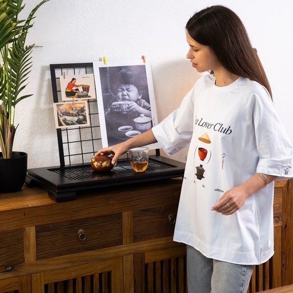 Футболка біла Tea Lover Club Puer розмір M id_12486 фото