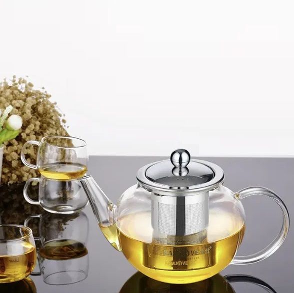 Чайник для заварювання Kamjove Tea Art Pot A-07 з термостійкого скла з металевим фільтром 600мл, Китай id_9353 фото