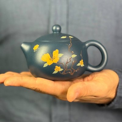 Чайник Сі Ші ручної роботи з ісинської глини "Цвітіння сакури" від майстра Jie Yichun 240мл, Китай id_9766 фото