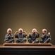 Подарочный набор чайных любимцев на деревянной подставке: Четыре Добродетели, исинская глина ручной работы, Китай id_11584 фото 1