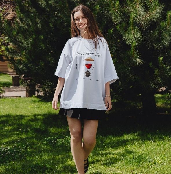 Футболка біла Tea Lover Club Puer розмір L id_12487 фото