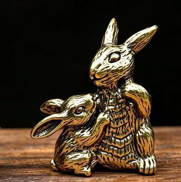 Чайний Улюбленець Сімейка Кроликів, латунь художнє лиття, Китай id_12550 фото