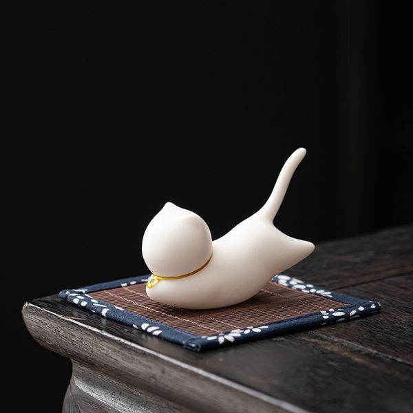 Підставка для пахощів "Нефритовий кіт Mei Ziqin" порцелянова для чайної церемонії, Китай id_9076 фото