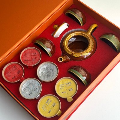 Подарунковий набір високоякісного чаю Happy Home та набор посуду Сі Ши глазурований, Китай id_9680 фото