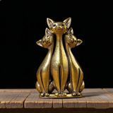 Чайный Любимец Семейка Котиков, латунь художественное литьё id_12562 фото