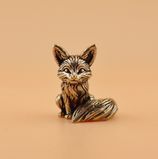 Чайная фигурка Медитативное Лисенок - дарит Остроумие и Сообразительность латунь художественное литье id_11116 фото